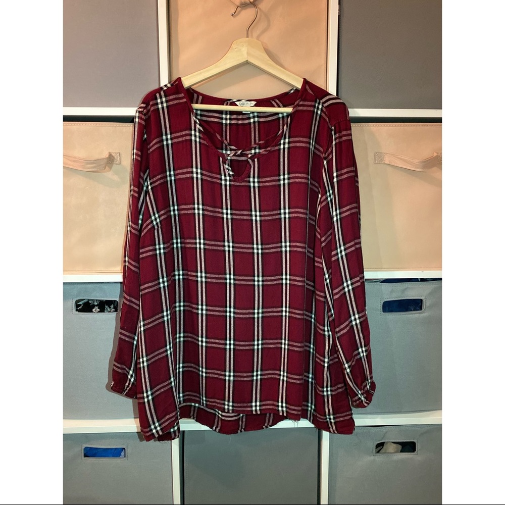 Flannel Print Blouse